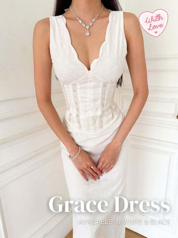 With Love The Brand | GRACE DRESS | Long Dress Elegan | Maxi Dress | Dress Formal Slim Fit | Dress Party Cantik