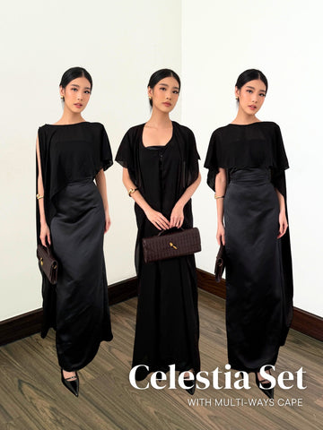 With Love The Brand | CELESTIA SET | Setelan Wanita Elegan | Blouse & Rok Panjang | Outfit Lebaran | Setelan Feminine | Dress Set Kekinian | Outfit Semi Formal | Fashion Wanita Mewah & Simpel | Set Blouse Cantik