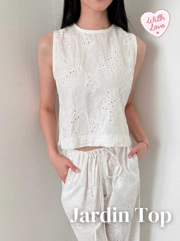 With Love The Brand | JARDIN TOP | Atasan Wanita Elegan | Blouse Lengan Pendek | Baju Casual Chic | Crop Top Stylish | Atasan Cewek Fashion Kekinian