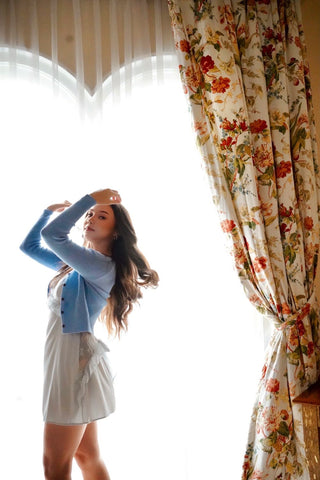 GENEVA KNIT CARDIGAN IN BLUE